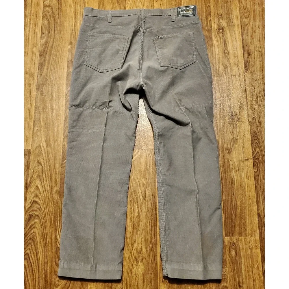 Vintage 80s Gap Pioneer Pants Mens 38x30 Gray Corduroy Western Made in USA